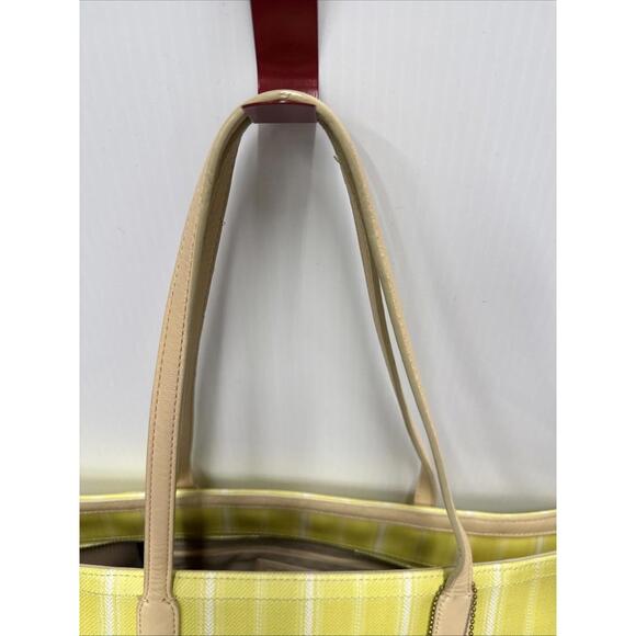COACH Legacy Weekend Ticking Yellow Stripes Large Shoulder Tote Bag # L1293 - Picture 7 of 10
